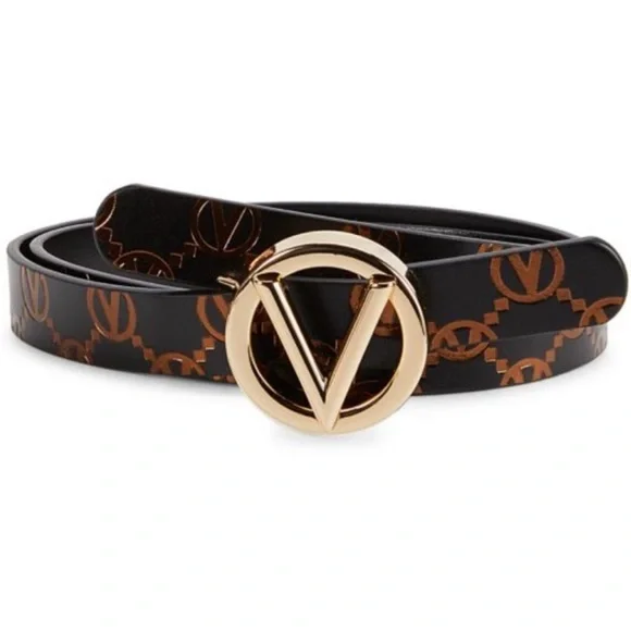 Valentino⭐️Monogram Belt by Mario Valentino Valentino by Mario Valentino Red Leather Logo Buckle Belt S/M main image 4